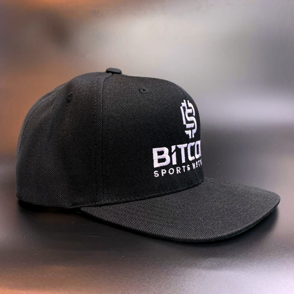 Classic Black Bitcoin Sports Network Cap – White Embroidery