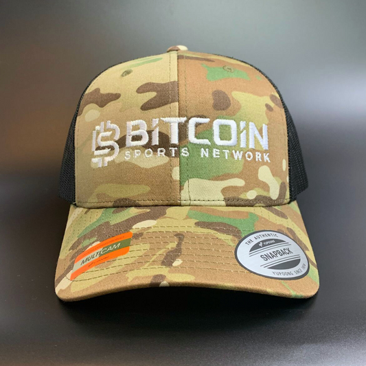 Bitcoin Sports Network Army Green Camo Hat